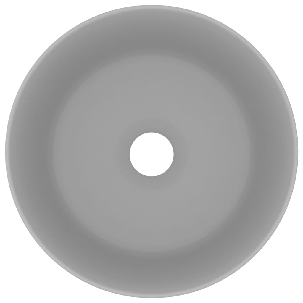 Νιπτήρας Πολυτελής Στρογγυλός Αν. Γκρι Ματ 40x15 εκ. Κεραμικός - PAKOBAZAAR