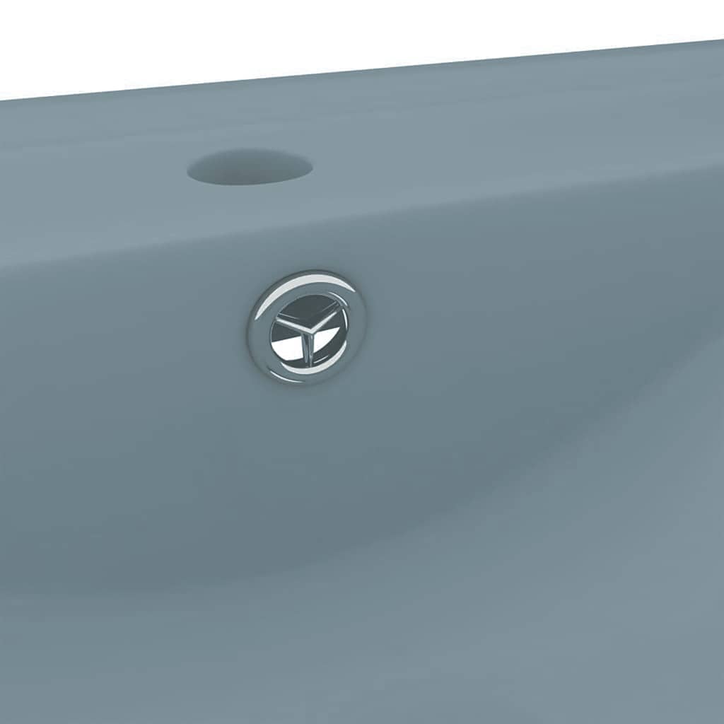 Νιπτήρας με Οπή Βρύσης Γαλάζιο Ματ 60 x 46 εκ. Κεραμικός - PAKOBAZAAR