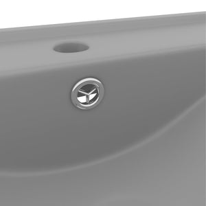 Νιπτήρας με Οπή Βρύσης Ανοιχτό Γκρι Ματ 60 x 46 εκ. Κεραμικός - PAKOBAZAAR