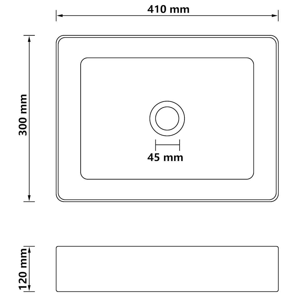 Νιπτήρας Πολυτελής Γαλάζιο Ματ 41 x 30 x 12 εκ. Κεραμικός