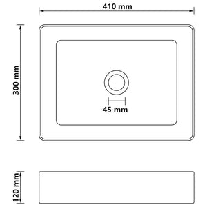 Νιπτήρας Πολυτελής Γαλάζιο Ματ 41 x 30 x 12 εκ. Κεραμικός