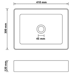 Νιπτήρας Πολυτελής Γαλάζιο Ματ 41 x 30 x 12 εκ. Κεραμικός - PAKOBAZAAR