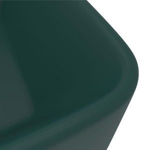 Νιπτήρας Πολυτελής Σκούρο Πράσινο Ματ 41x30x12 εκ. Κεραμικός - PAKOBAZAAR