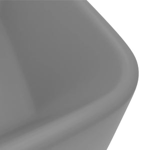 Νιπτήρας Πολυτελής Ανοιχτό Γκρι Ματ 41x30x12 εκ. Κεραμικός - PAKOBAZAAR