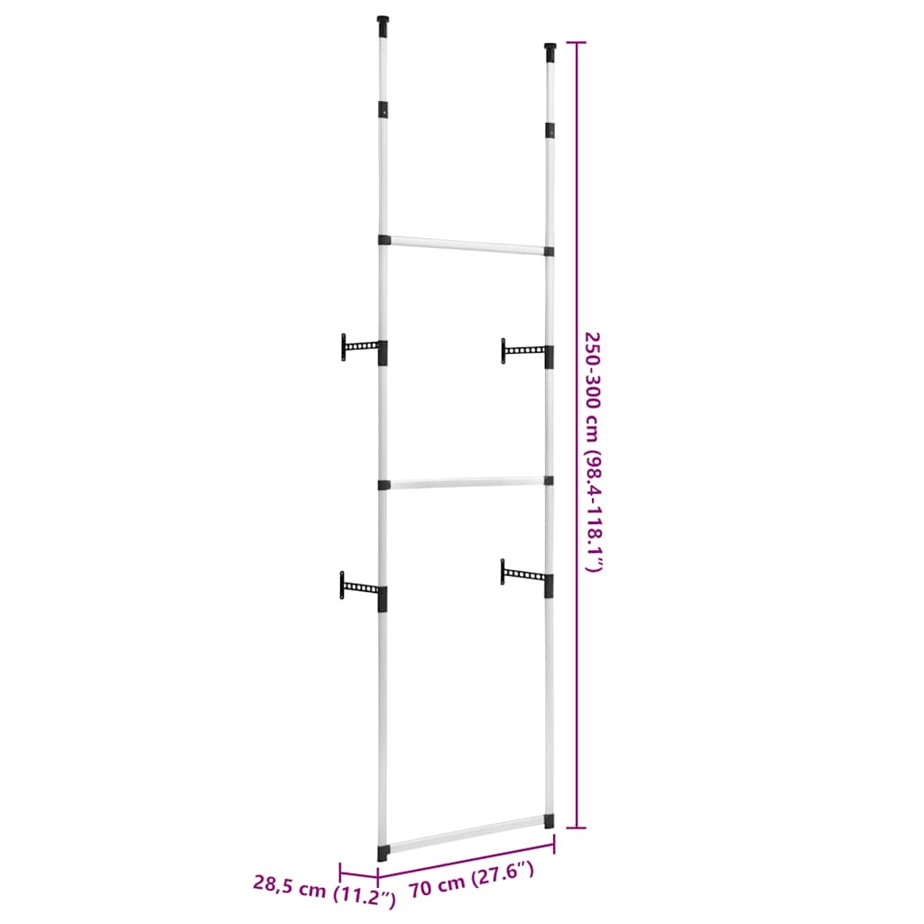 321105  Σύστημα Ντουλάπας Τηλεσκοπικό με Ράβδους Αλουμινίου