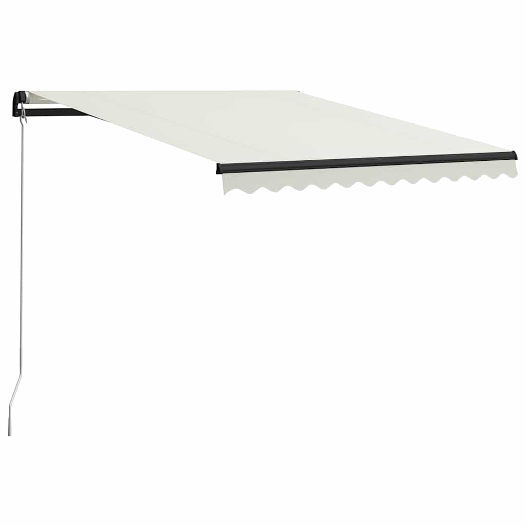 Τέντα Συρόμενη Χειροκίνητη με LED Κρεμ 300 x 250 εκ. - PAKOBAZAAR