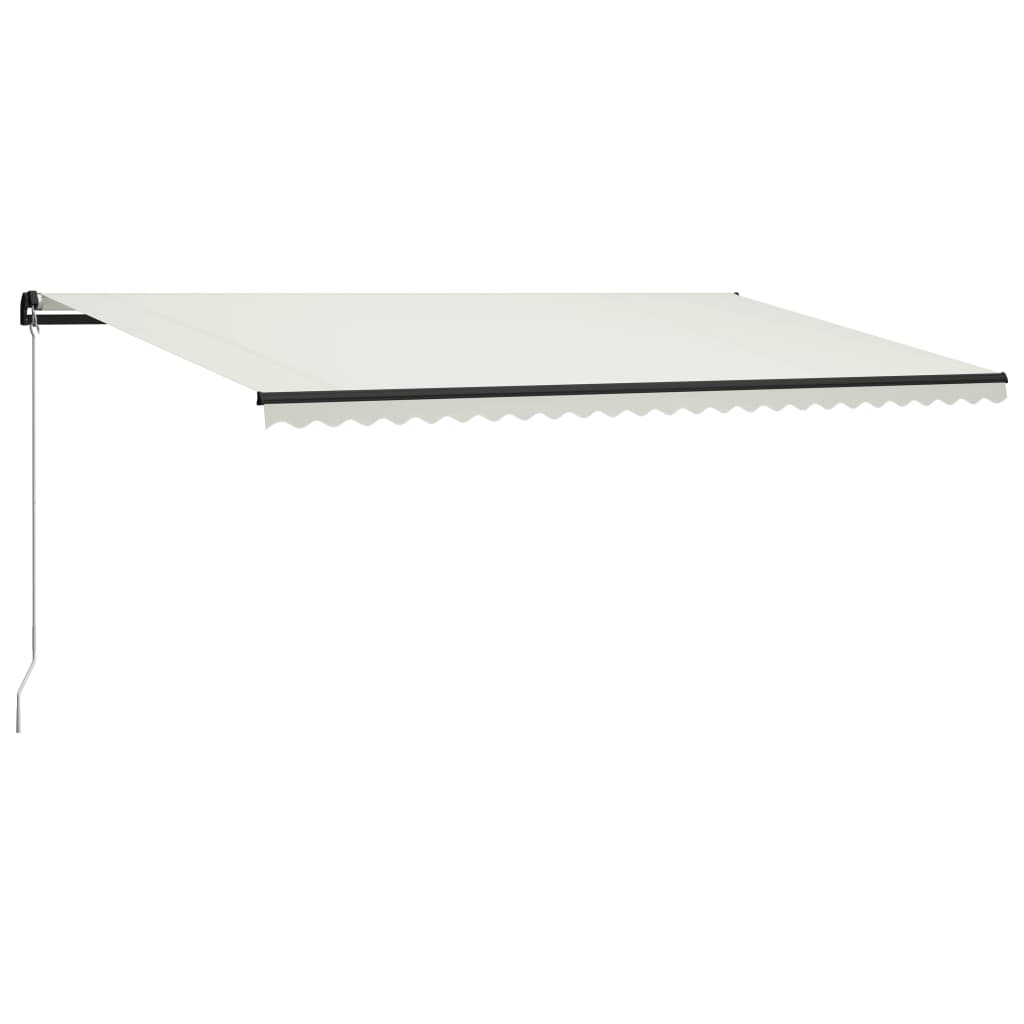 Τέντα Συρόμενη Χειροκίνητη με LED Κρεμ 600 x 300 εκ.