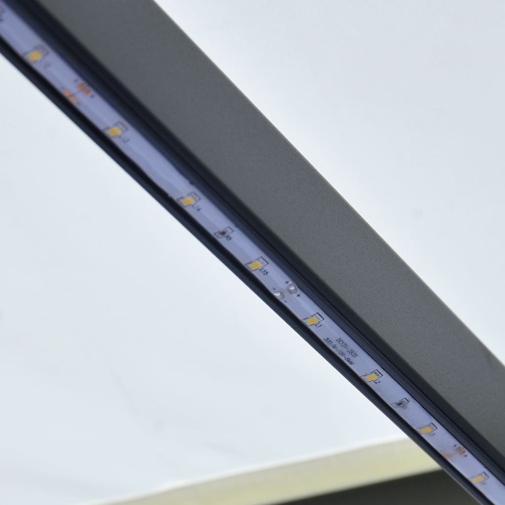 Τέντα Συρόμενη Χειροκίνητη με LED Κρεμ 600 x 300 εκ.