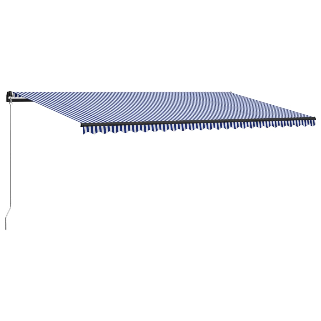 Τέντα Συρόμενη Χειροκίνητη με LED Μπλε / Λευκό 600 x 300 εκ.