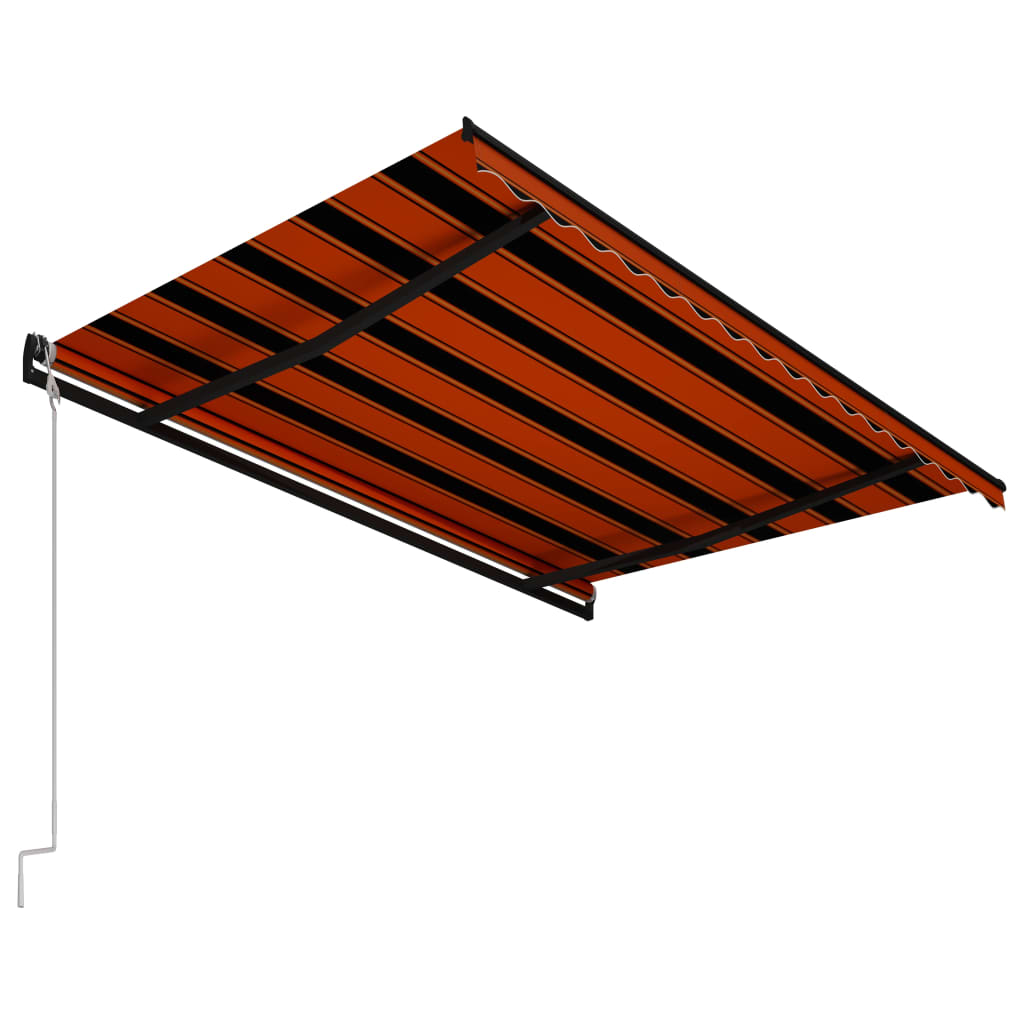 Τέντα Συρόμενη Αυτόματη Πορτοκαλί / Καφέ 450 x 300 εκ. - Pakobazaar