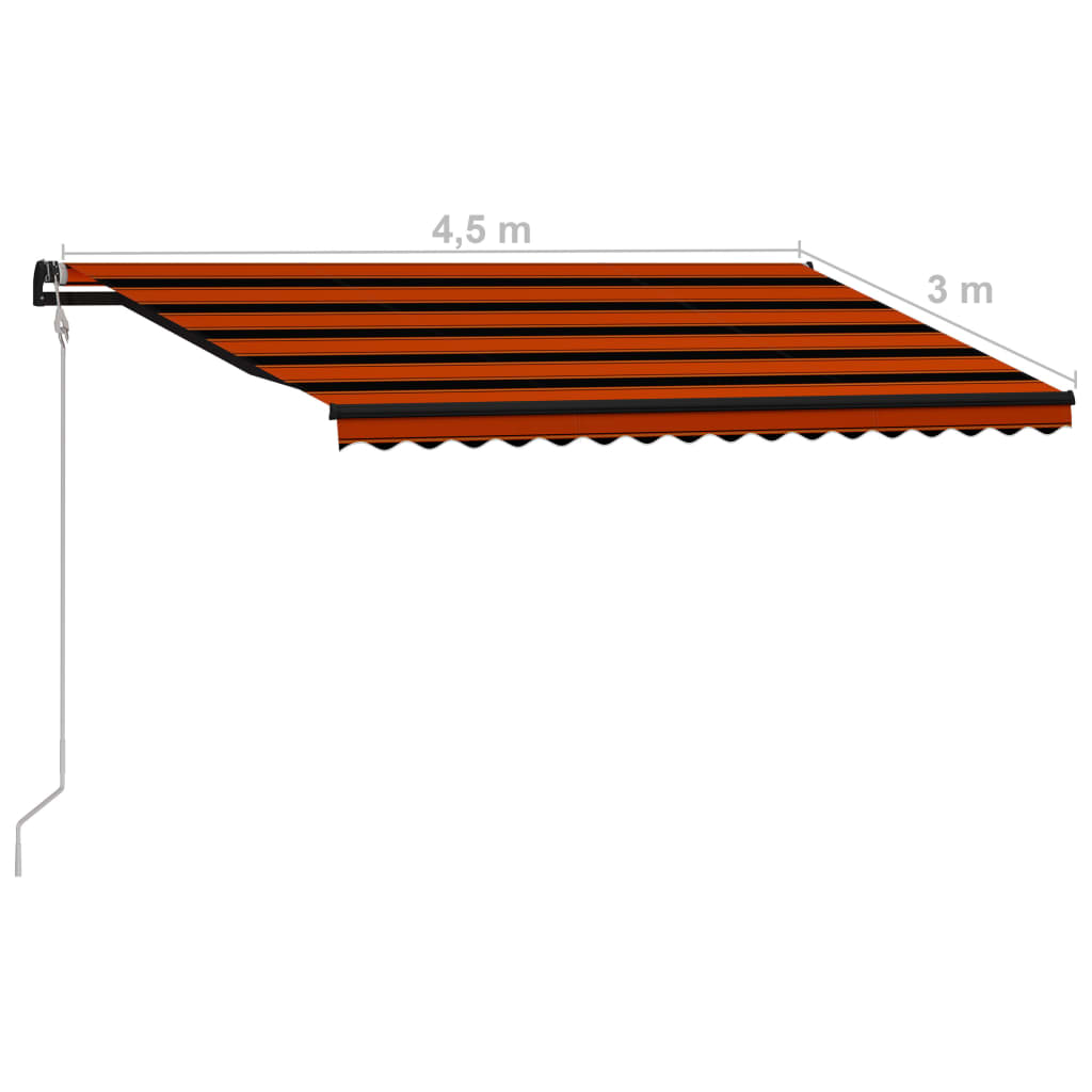 Τέντα Συρόμενη Αυτόματη Πορτοκαλί / Καφέ 450 x 300 εκ. - Pakobazaar