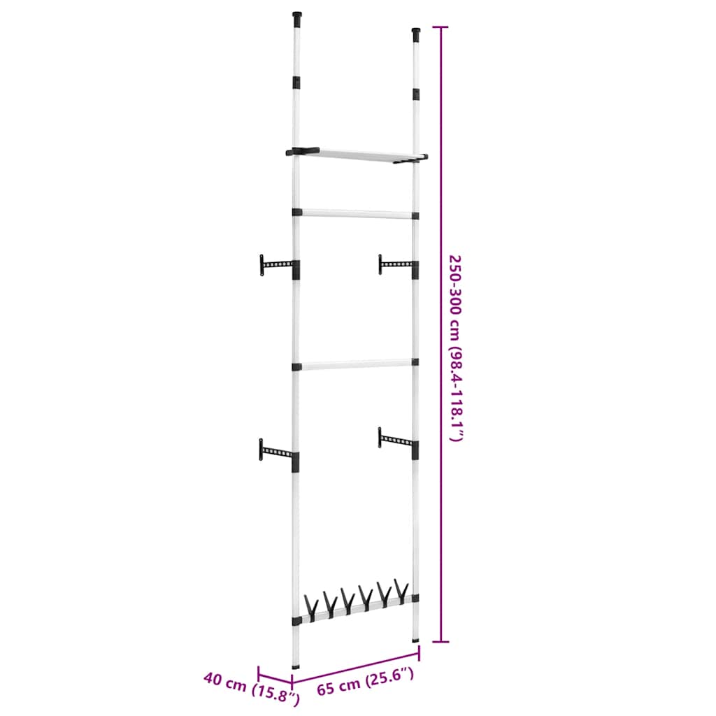 Σύστημα Ανοιχτής Ντουλάπας Τηλεσκοπικό με Ράγες/Ράφι Αλουμινίου