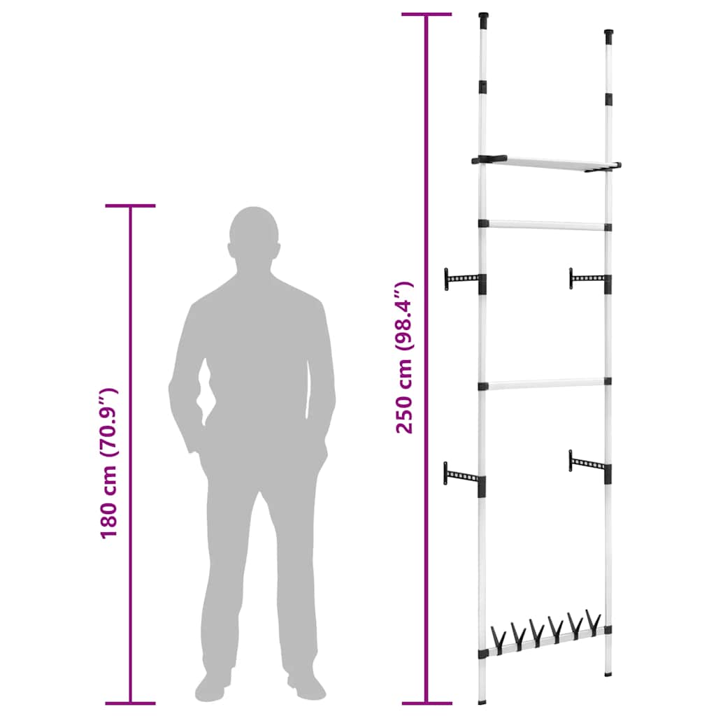Σύστημα Ανοιχτής Ντουλάπας Τηλεσκοπικό με Ράγες/Ράφι Αλουμινίου