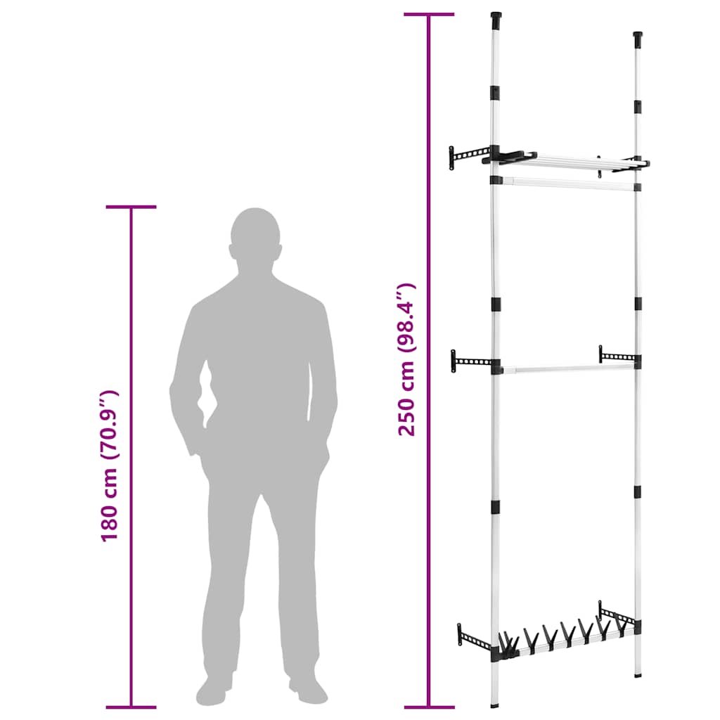 Σύστημα Ανοιχτής Ντουλάπας Τηλεσκοπικό με Ράγες/Ράφι Αλουμινίου