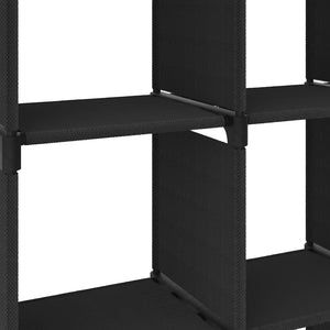 Ραφιέρα με 9 Κύβους & Κουτιά Μαύρη 103x30x107,5 εκ. Υφασμάτινη
