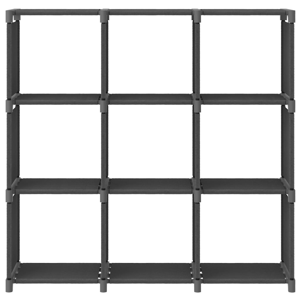 Ραφιέρα με 9 Κύβους & Κουτιά Γκρι 103x30x107,5 εκ. Υφασμάτινη