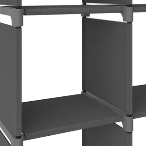 Ραφιέρα με 15 Κύβους & Κουτιά Γκρι 103x30x175,5 εκ. Υφασμάτινη