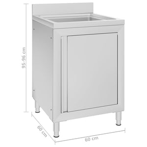 Λάντζα Κλειστή με Ερμάριο 60 x 60 x 96 εκ. Ανοξείδωτο Ατσάλι - PAKOBAZAAR