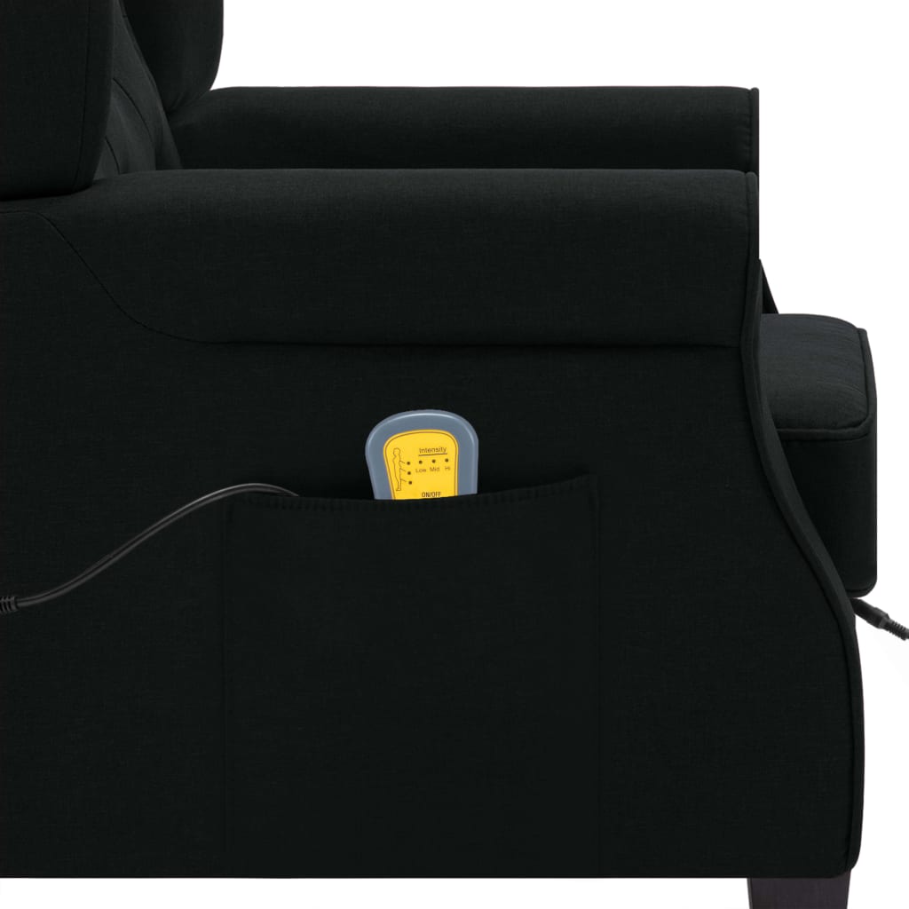 Πολυθρόνα Μασάζ Μαύρη Υφασμάτινη με Υποπόδιο - Pakobazaar