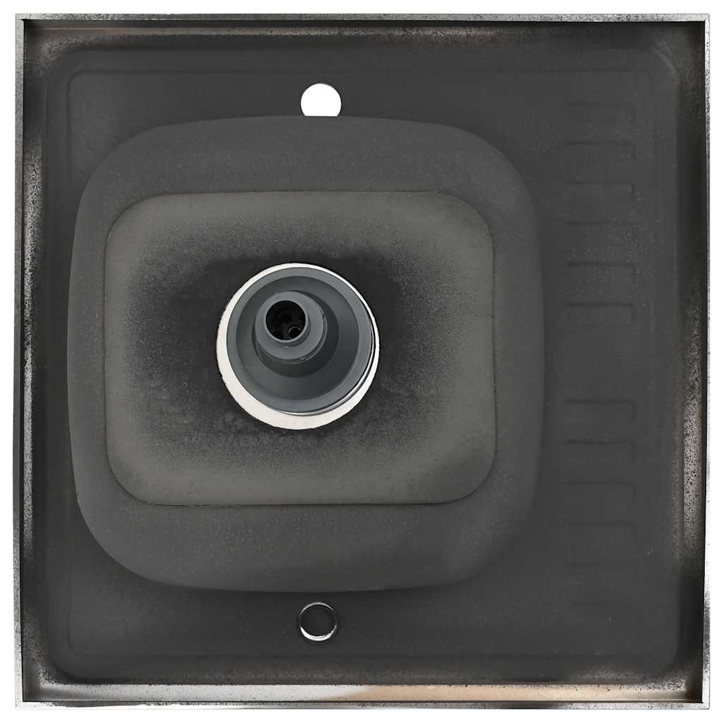 Νεροχύτης + Ποδιά Σετ Ασημί 600x600x155 χιλ. Ανοξείδωτο Ατσάλι - PAKOBAZAAR