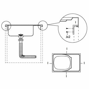 Νεροχύτης + Ποδιά Σετ Ασημί 600x600x155 χιλ. Ανοξείδωτο Ατσάλι - PAKOBAZAAR