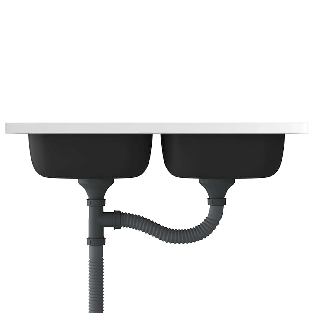 Νεροχύτης Διπλή Γούρνα Ασημί 800x500x155 χιλ. Ανοξείδωτο Ατσάλι - PAKOBAZAAR