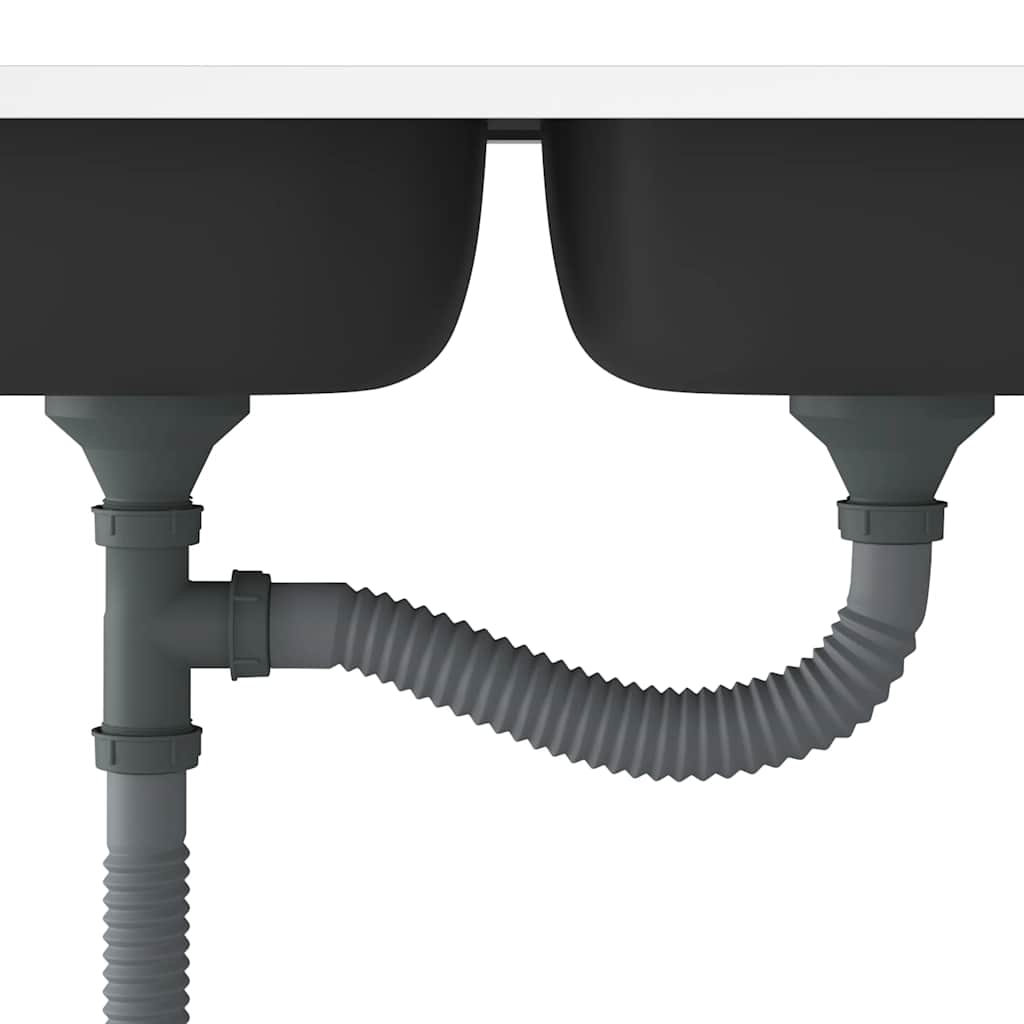 Νεροχύτης Διπλή Γούρνα Ασημί 800x500x155 χιλ. Ανοξείδωτο Ατσάλι - PAKOBAZAAR