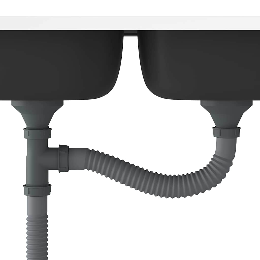 Νεροχύτης Διπλή Γούρνα Ασημί 800x600x155 χιλ. Ανοξείδωτο Ατσάλι - PAKOBAZAAR