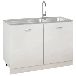 Νεροχύτης Διπλή Γούρνα Ασημί 1200x500x155 χιλ. Ανοξείδ. Ατσάλι - PAKOBAZAAR