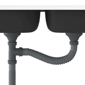 Νεροχύτης Διπλή Γούρνα Ασημί 1200x600x155 χιλ. Ανοξείδ. Ατσάλι - PAKOBAZAAR