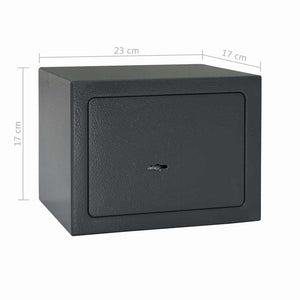 Χρηματοκιβώτιο με Κλειδί Σκούρο Γκρι 23 x 17 x 17 εκ. Ατσάλινο