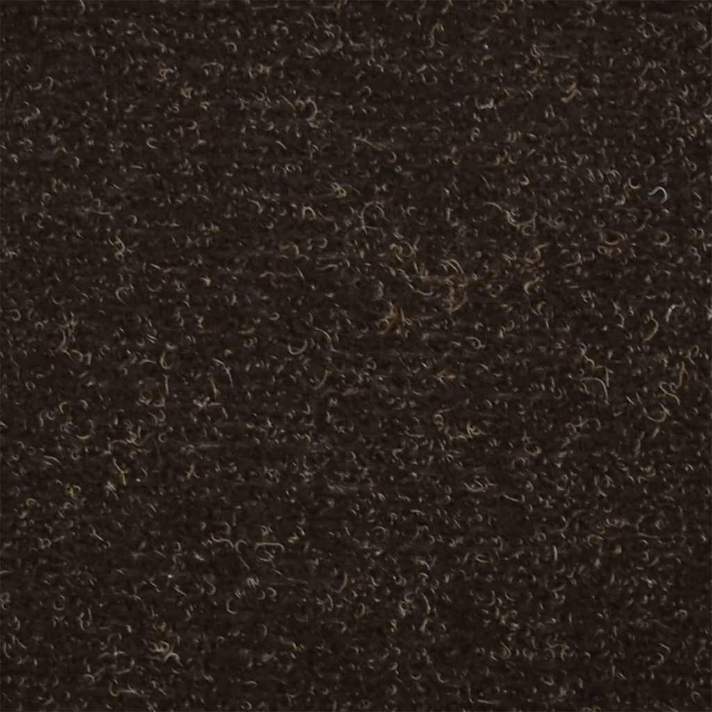 Πατάκια Σκαλιών Αυτοκόλλητα 15 τεμ. 65x21x4 εκ. Σκούρο Καφέ Ημίστρογγυλά Μεγάλα