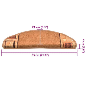 Πατάκια Σκάλας Αυτοκόλλητα 15 τεμ. Μπεζ 65 x 21 x 4 εκ. - Pakobazaar