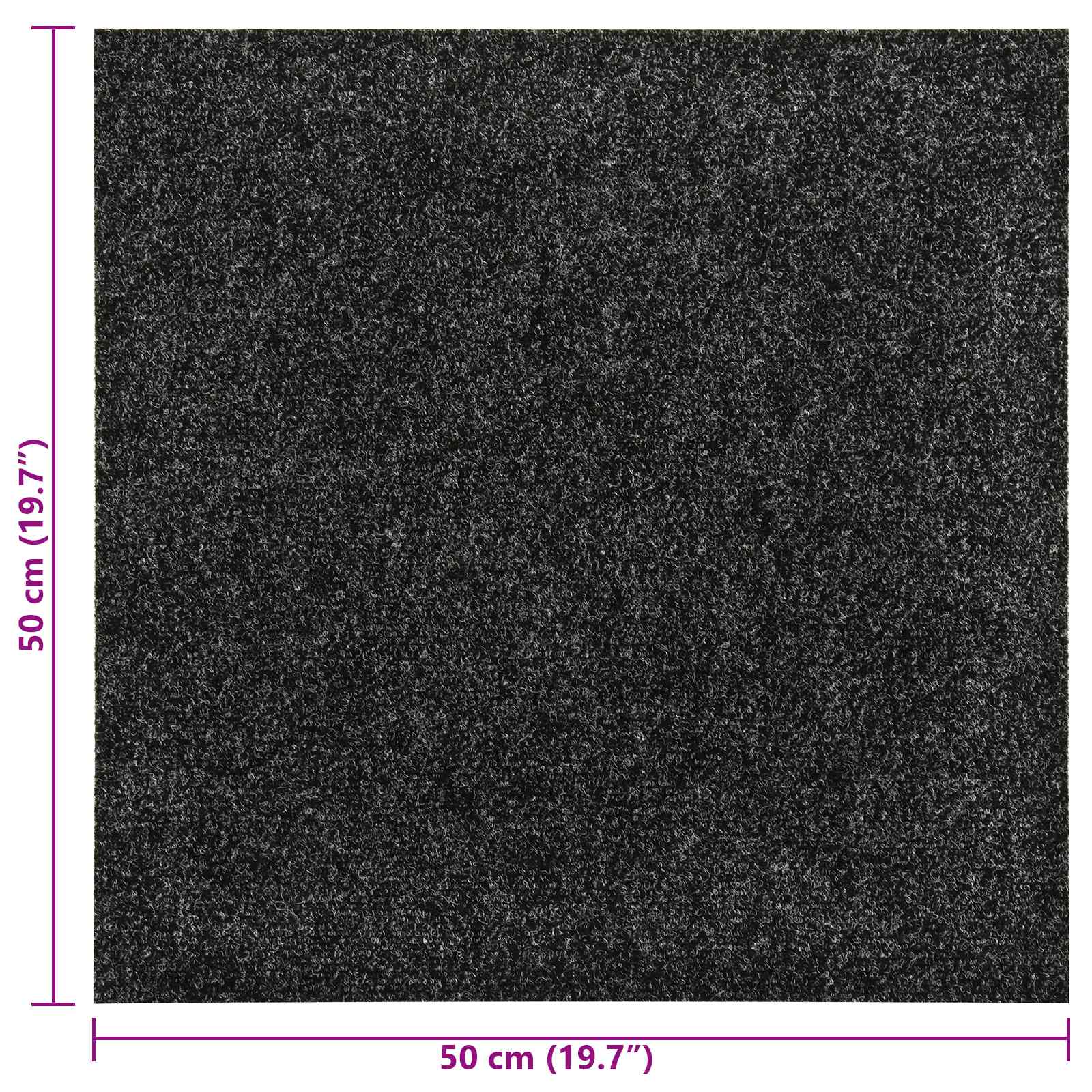 Χαλί 20 pcs Μαύρο 50 x 50 cm Ορυκτή άσφαλτος - Pakobazaar