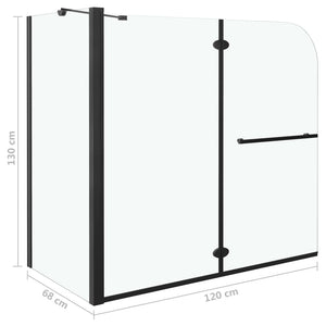 Καμπίνα Μπανιέρας Πτυσσόμενη Μαύρη 120 x 68 x 130 εκ. από ESG - Pakobazaar