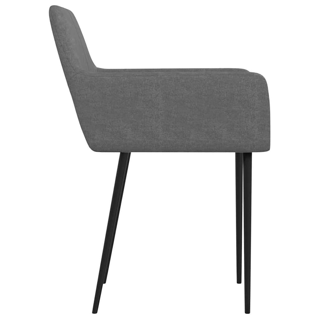 Καρέκλες Τραπεζαρίας 2 τεμ. Σκούρο Γκρι Υφασμάτινες