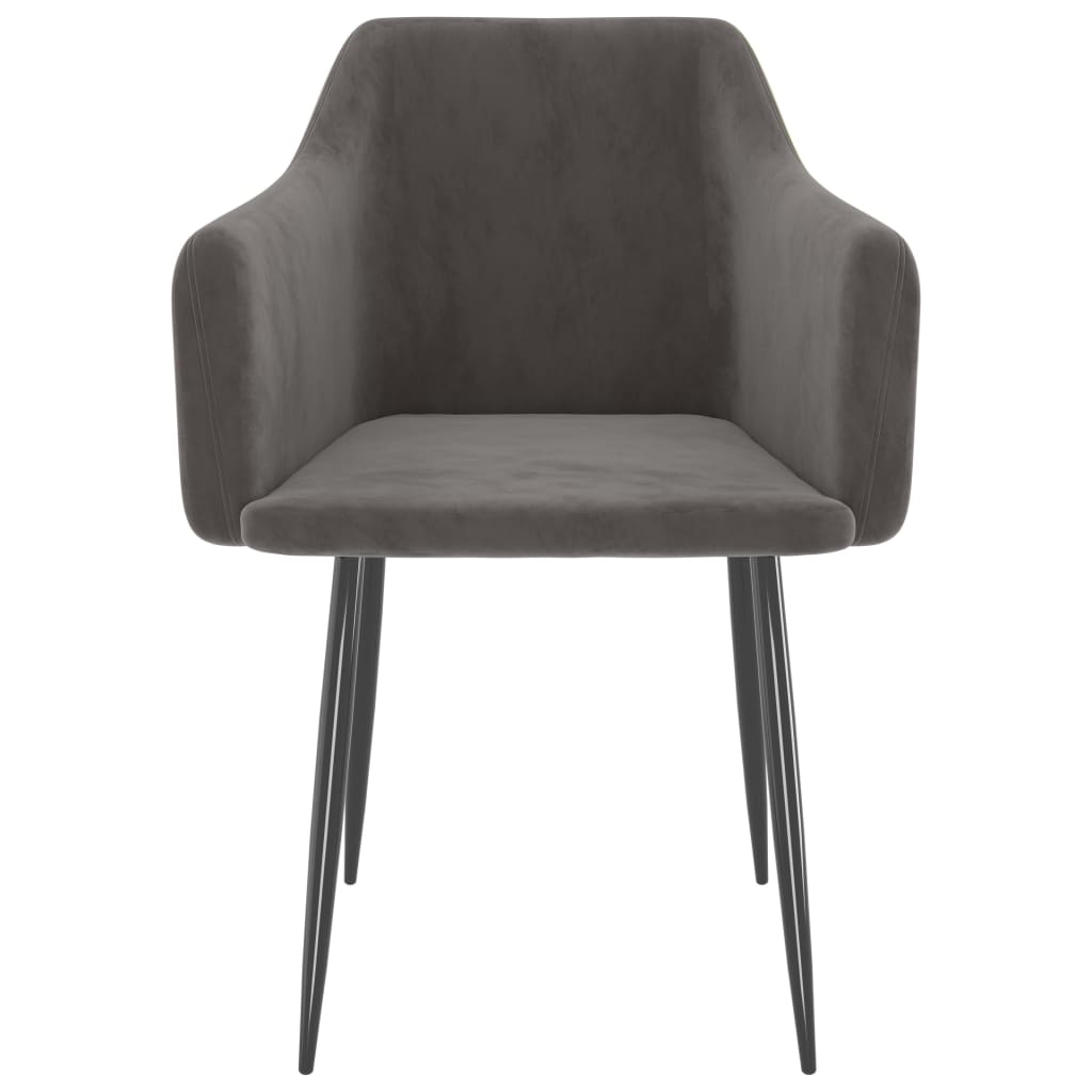 Καρέκλες Τραπεζαρίας 2 τεμ. Σκούρο Γκρι Βελούδινες - Pakobazaar