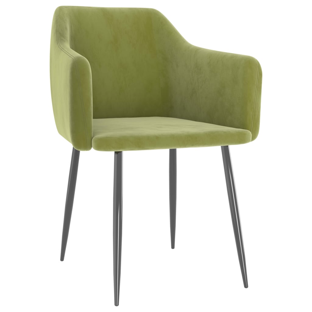 Καρέκλες Τραπεζαρίας 2 τεμ. Ανοιχτό Πράσινο Βελούδινες - Pakobazaar