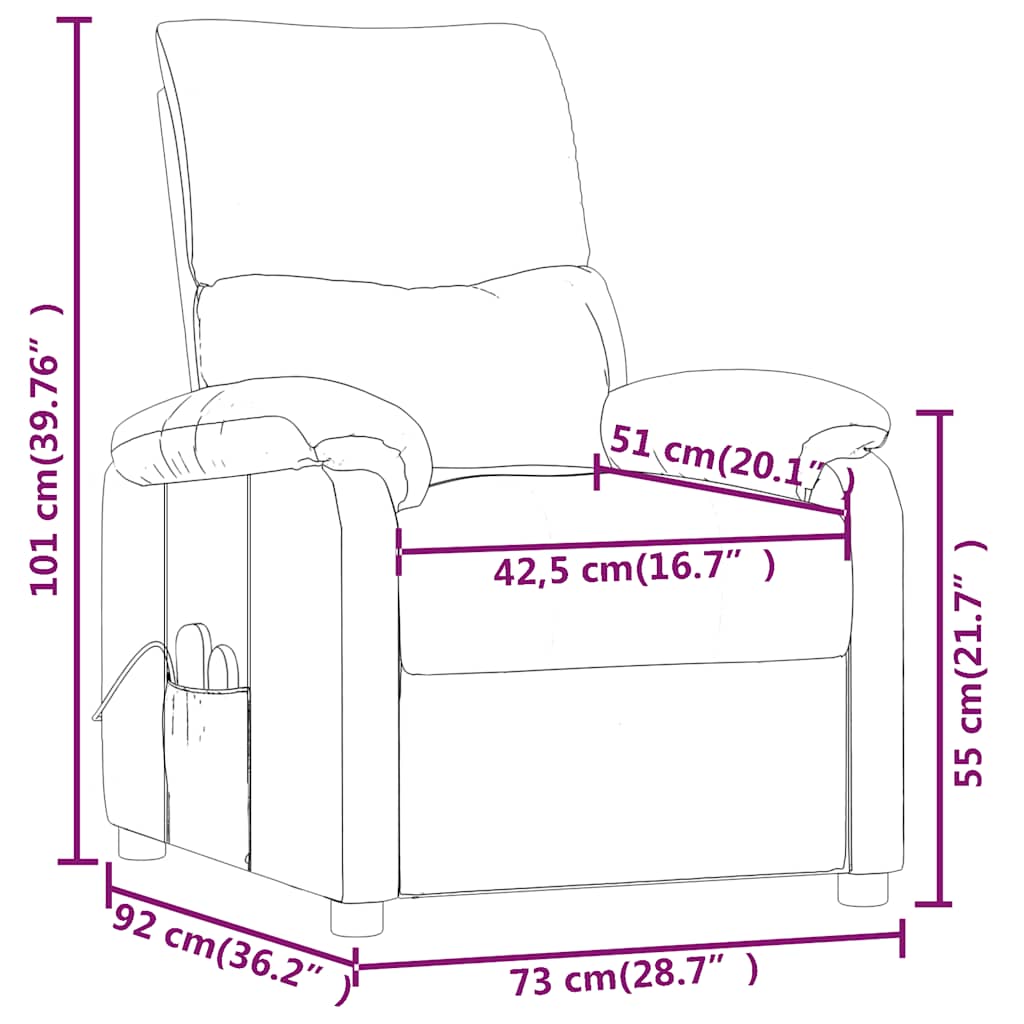 Πολυθρόνα Μασάζ Σκούρο Γκρι Υφασμάτινη