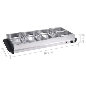 Μπουφές Σερβιρίσματος 400 W 3x2,5L + 2x1L από Ανοξείδωτο Ατσάλι - Pakobazaar