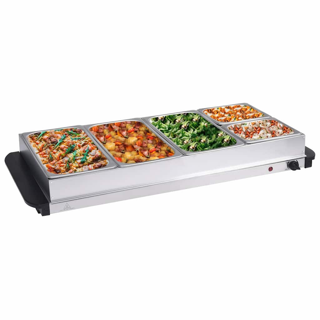 Μπουφές Σερβιρίσματος 400 W 3x2,5L + 2x1L από Ανοξείδωτο Ατσάλι - Pakobazaar