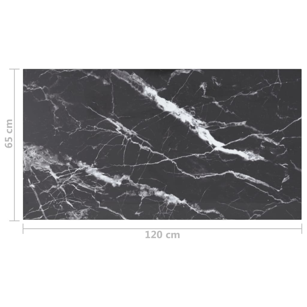 Επιφάνεια Τραπεζιού Μαύρη 120x65εκ 8χιλ Ψημ. Γυαλί Μαρμ. Σχέδιο
