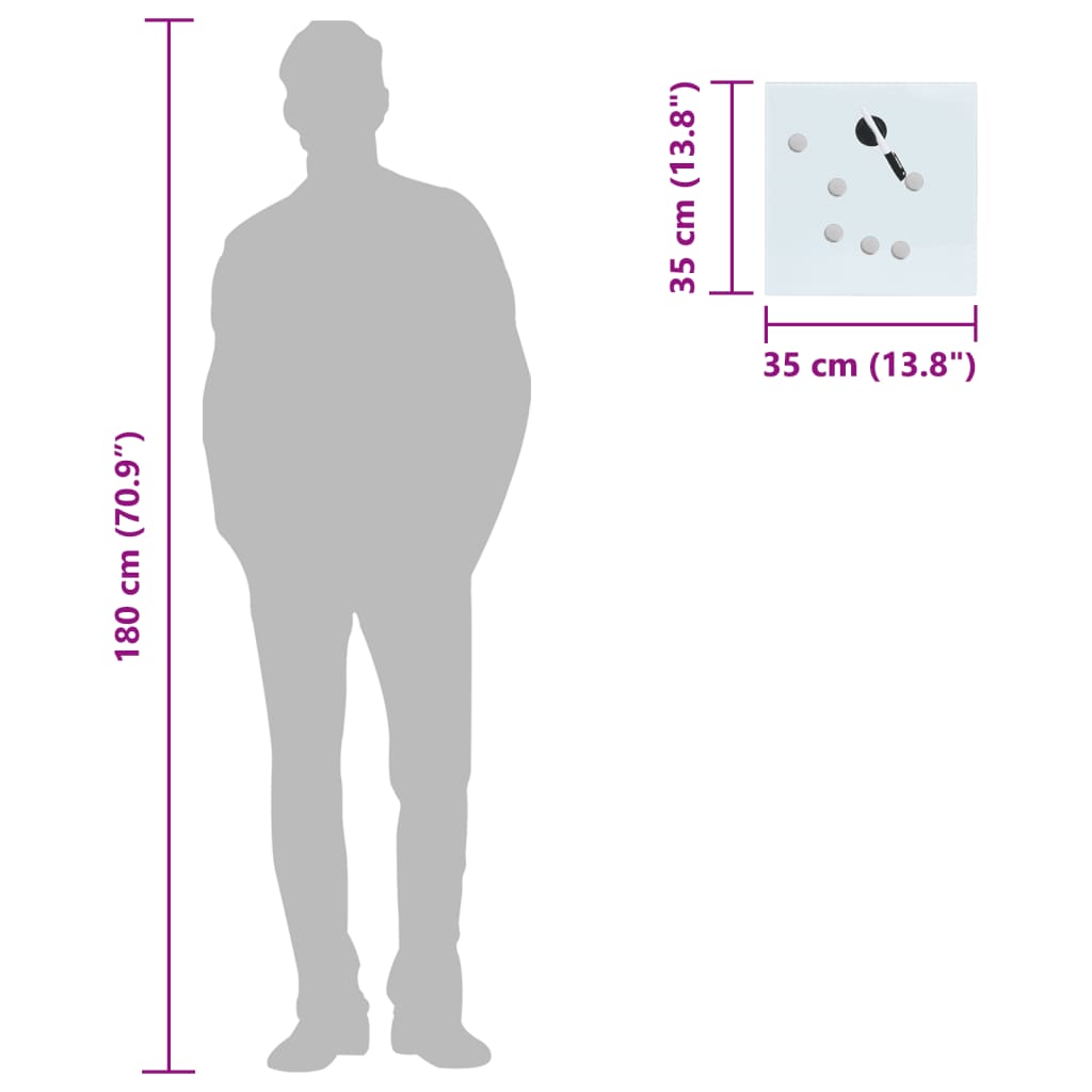 Κλειδοθήκη με Μαγνητικό Πίνακα Μαύρη 35 x 35 x 4 εκ.