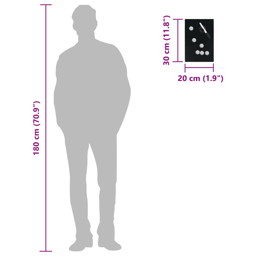 Κλειδοθήκη με Μαγνητικό Πίνακα Μαύρη 30 x 20 x 4 εκ.