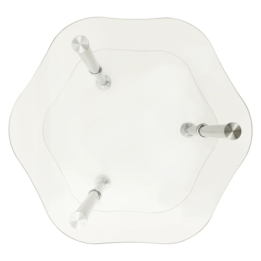 Τραπεζάκι Σαλονιού 2 Επιπέδων Διαφανές 38x38x50 εκ. Ψημ. Γυαλί