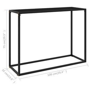 Τραπέζι Κονσόλα Μαύρο 100 x 35 x 75 εκ. από Ψημένο Γυαλί