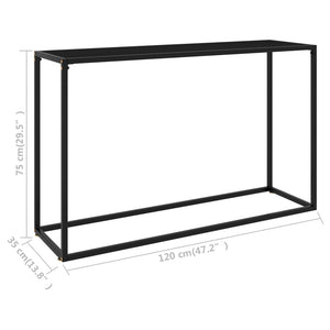 Τραπέζι Κονσόλα Μαύρο 120 x 35 x 75 εκ. από Ψημένο Γυαλί