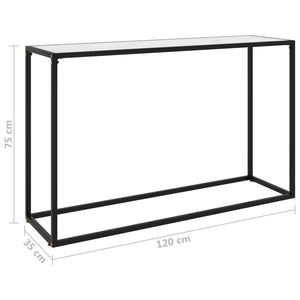Τραπέζι Κονσόλα Λευκό 120 x 35 x 75 εκ. από Ψημένο Γυαλί