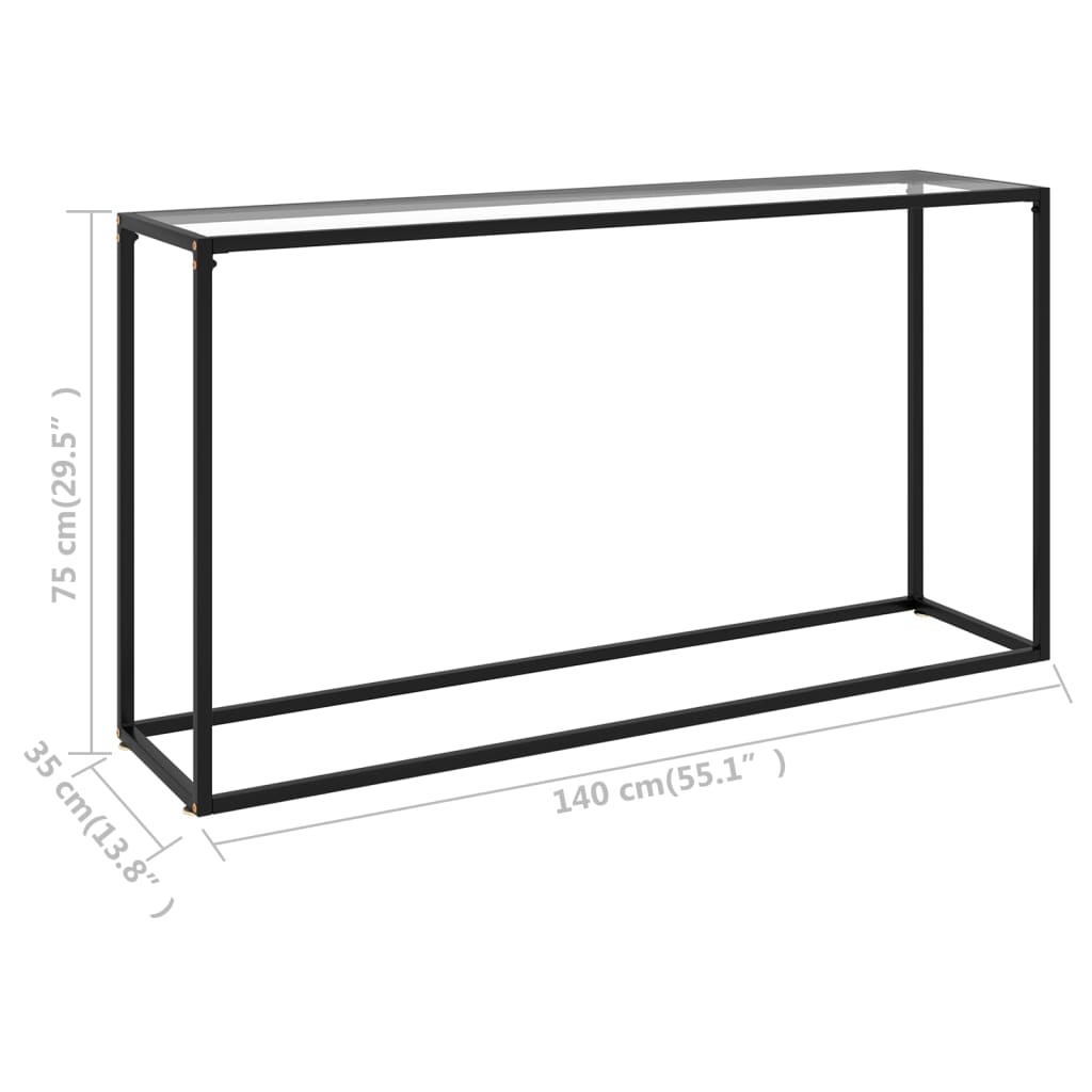 Τραπέζι Κονσόλα Διαφανές 140 x 35 x 75 εκ. από Ψημένο Γυαλί