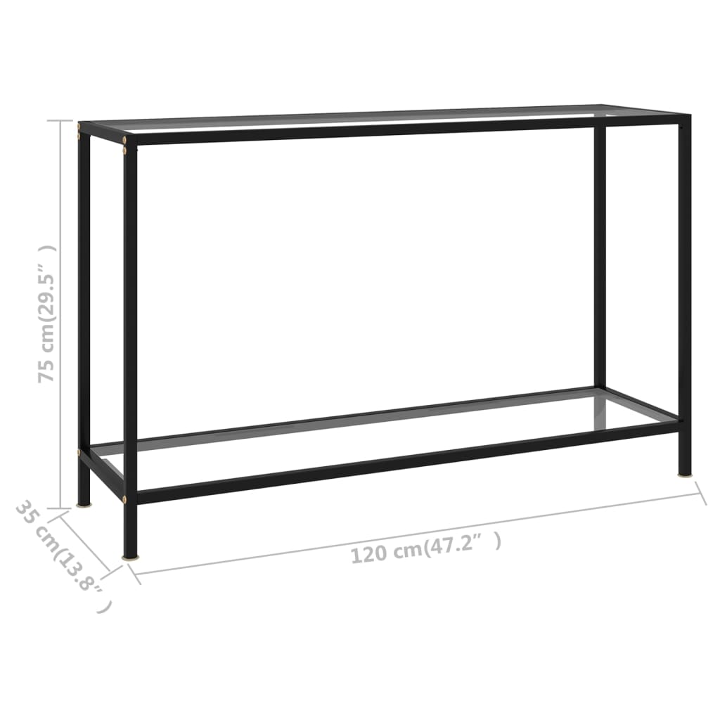 Τραπέζι Κονσόλα Διαφανές 120 x 35 x 75 εκ. από Ψημένο Γυαλί